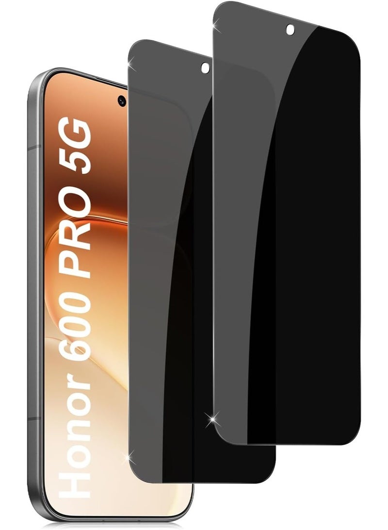 موز واقي شاشة زجاج مقوى للخصوصية لهاتف Honor 600 Pro 5G، مضاد للتجسس، صلابة 9H، عبوة من قطعتين - Image 1