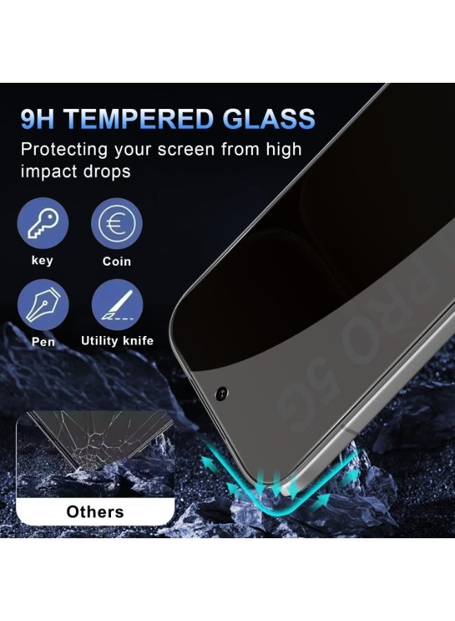 موز واقي شاشة زجاج مقوى للخصوصية لهاتف Honor 600 Pro 5G، مضاد للتجسس، صلابة 9H، عبوة من قطعتين - Image 2
