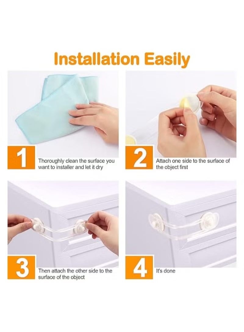 15 Pack Multi-Use Adhesive Straps Locks - Childproofing Baby Proofing Cabinet Latches for Drawers, Fridge, Dishwasher, Toilet Seat, Cupboard, Oven, Trash Can, No Drilling Required. (10+5) - Image 3