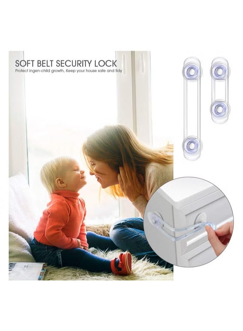 15 Pack Multi-Use Adhesive Straps Locks - Childproofing Baby Proofing Cabinet Latches for Drawers, Fridge, Dishwasher, Toilet Seat, Cupboard, Oven, Trash Can, No Drilling Required. (10+5) - Image 5