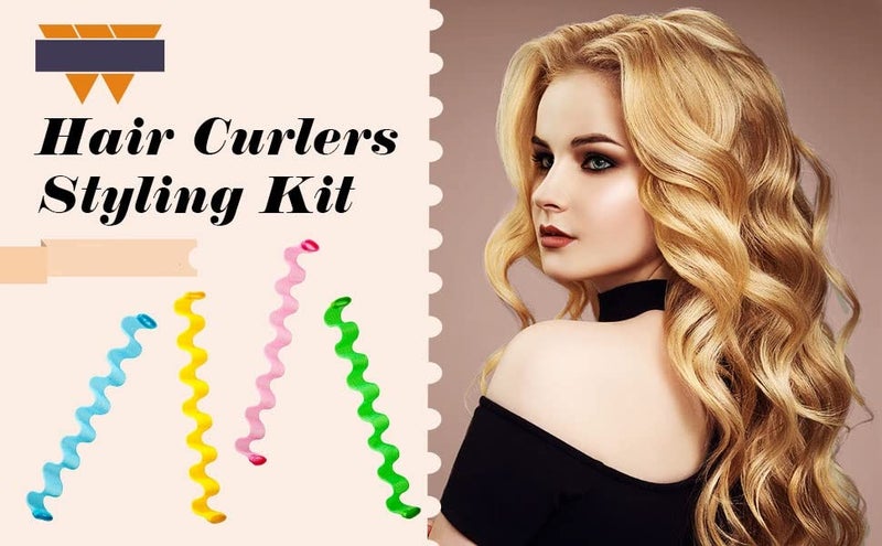WHISKET Heatless Waves Curlers Spiral Curls Styling Kit No Heat Hair Waver Spiral Curlers Rollers with 3 Pieces Styling Hooks for Most Hairstyles 28 cm (7, Hair Waving) - Image 4