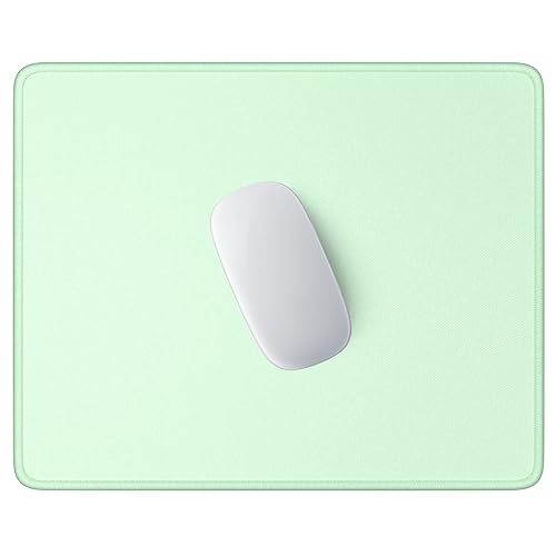 Hsurbtra Mouse Pad, Premium-Textured Square Mousepad 10.2 x 8.3 Inch, Stitched Edge Anti-Slip Waterproof Rubber Pretty Cute Computer Mat for Office Gaming Laptop Women Kids Lake Green - Image 1