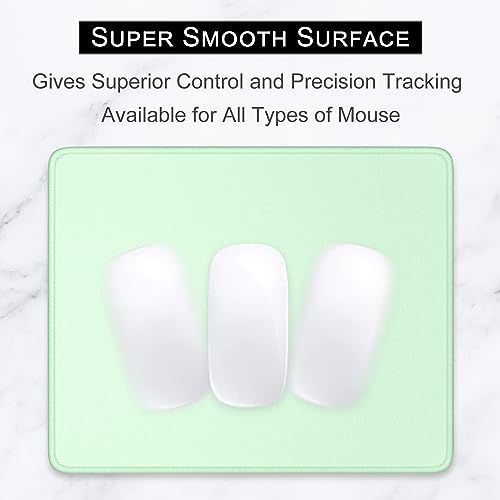 Hsurbtra Mouse Pad, Premium-Textured Square Mousepad 10.2 x 8.3 Inch, Stitched Edge Anti-Slip Waterproof Rubber Pretty Cute Computer Mat for Office Gaming Laptop Women Kids Lake Green - Image 2