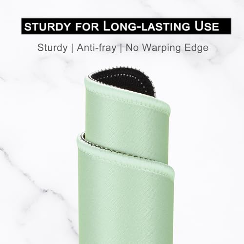 Hsurbtra Mouse Pad, Premium-Textured Square Mousepad 10.2 x 8.3 Inch, Stitched Edge Anti-Slip Waterproof Rubber Pretty Cute Computer Mat for Office Gaming Laptop Women Kids Lake Green - Image 3