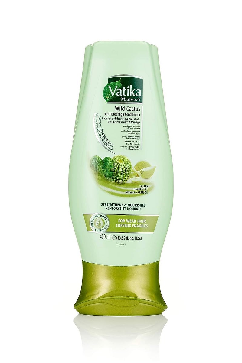 Vatika Naturals Moisturizing Conditioner - Hydrating Conditioner for Dry, Damaged & Frizzy Hair - Deep Nourishment with Natural Ingredients & Henna - Strengthens & Shines - Wild Cactus - 400ml - Image 2