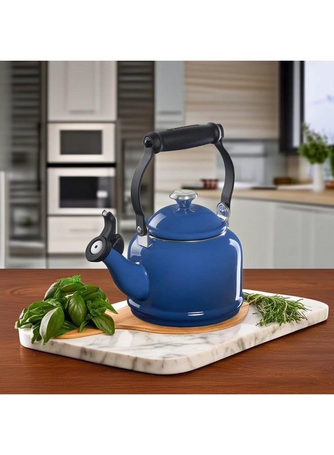 Le Creuset Le Creuset Enamel On Steel Demi Tea Kettle with Metal Finishes, 1.25 qt, Marseille  - Image 4