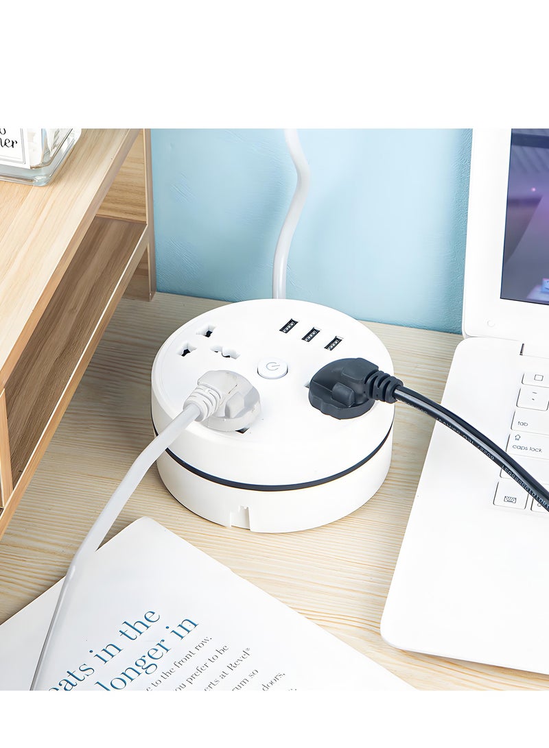 McDou Power Extension Cord with 3 USB Slots, 2500W 10A, Retractable Extension Cord with 1.8m Extension Cord and 3 Universal Sockets, Power Strip, Essentials for Cruise Travel/Home/Outdoors - Image 4