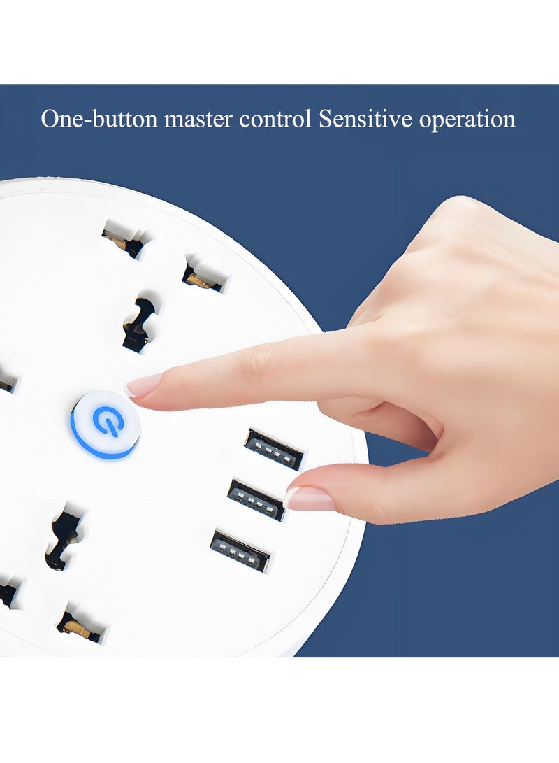 McDou Power Extension Cord with 3 USB Slots, 2500W 10A, Retractable Extension Cord with 1.8m Extension Cord and 3 Universal Sockets, Power Strip, Essentials for Cruise Travel/Home/Outdoors - Image 5