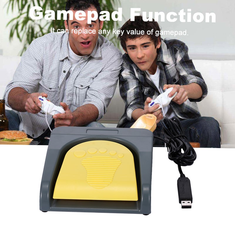 Foot switch pedal switch custom shortcut key multimedia game handle foot switch with line 2 meters gray - Image 2
