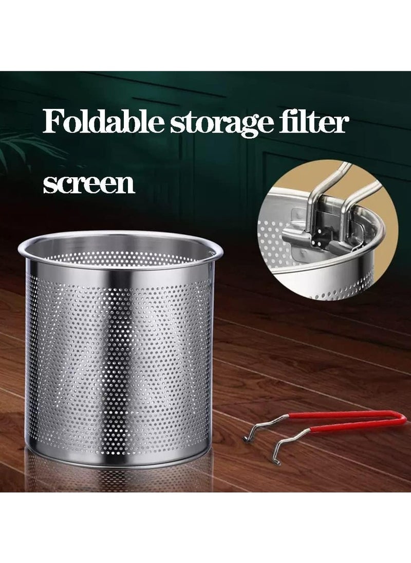 Oasisgalore - Deep Fryer Stainless,Frying Pot with Strainer Basket - Image 1