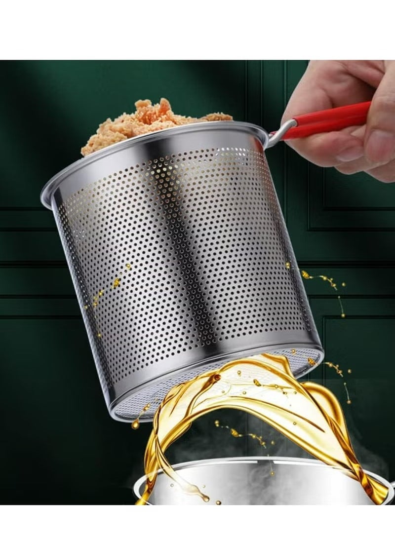 Oasisgalore - Deep Fryer Stainless,Frying Pot with Strainer Basket - Image 1