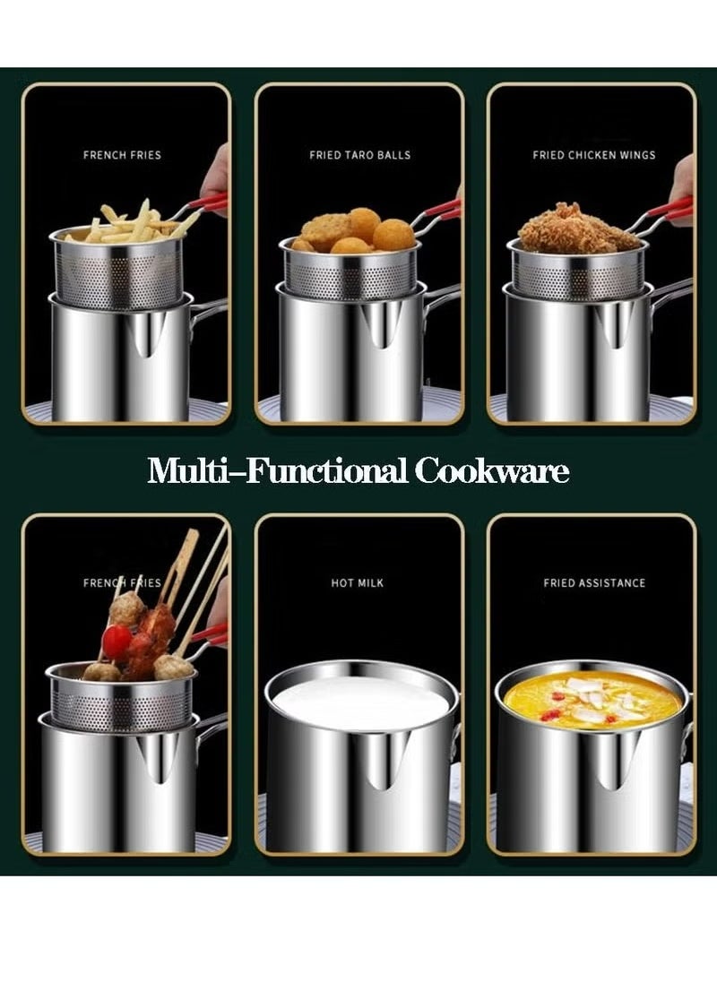 Oasisgalore - Deep Fryer Stainless,Frying Pot with Strainer Basket - Image 1