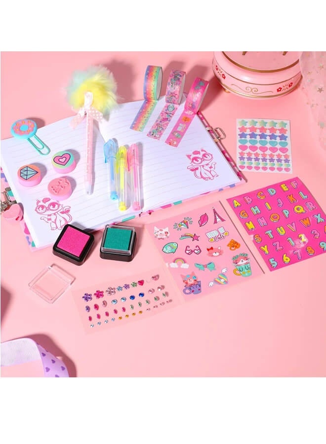 ريوليو مفكرة قطة للبنات مع قفل، طقم قرطاسية قطة مع دفتر أسرار، طوابع، أقلام، ودفتر يوميات – هدايا عيد ميلاد للبنات الصغيرات من عمر 5 إلى 10 سنوات - Image 5