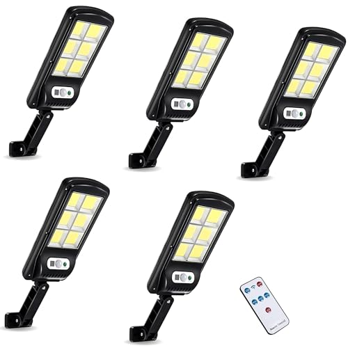 D'Mak Solar Motion Sensor Detector Street Light for Lawn, Patios, Pathway (White, 5) Solar LED Lights – Eco-Friendly, Bright & Long-Lasting Outdoor Lighting - Image 1