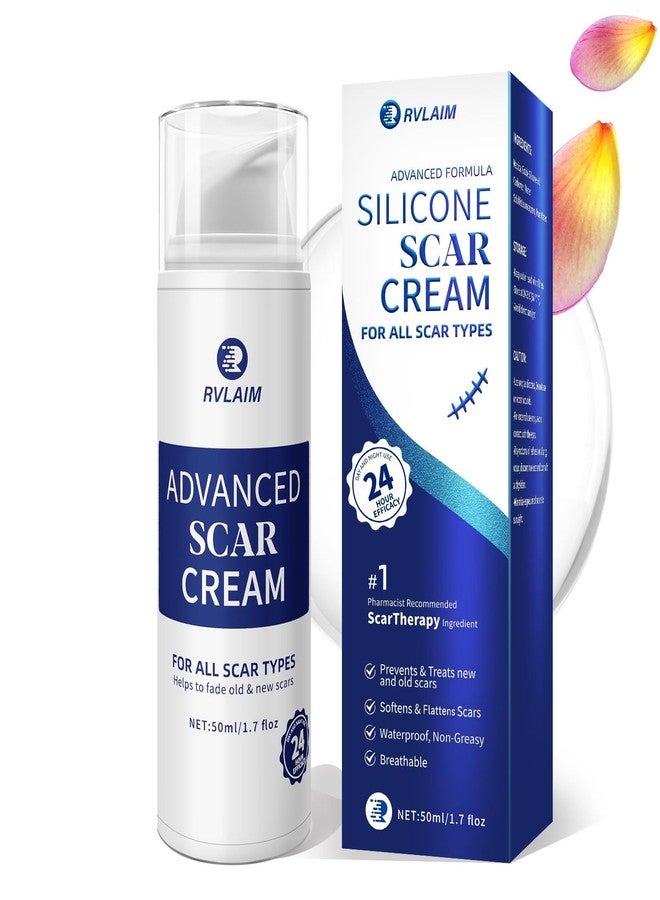 Rvlaim Scar Cream Gel, Advanced Silicone Scar Gel, Professional Scar Removal Cream for Surgical Scars, Stretch Mark, Keloid Bump, C-Section, Old and New Scars 1.7 oz(50g) - Image 1