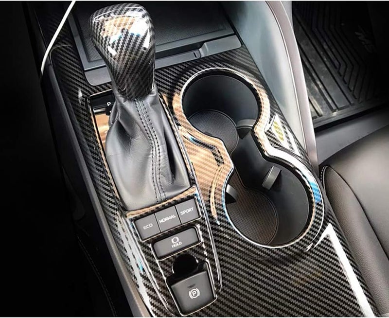 XITER ABS Carbon Fiber Black Gear Shift Knob Console Panel Trim for Toyota Camry XLE/XSE 2018-2024 - Image 5