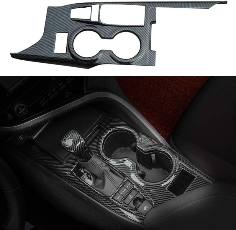 XITER ABS Carbon Fiber Black Gear Shift Knob Console Panel Trim for Toyota Camry XLE/XSE 2018-2024 - Image 1