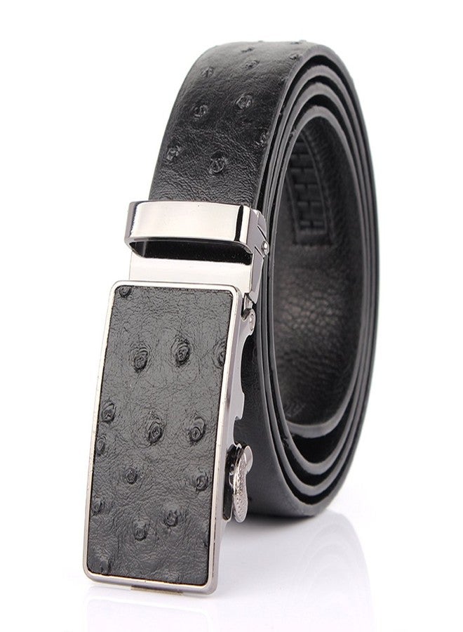 SIMU Men's Ostrich Skin Embossed Pattern Automatic Buckle Genuine Cow Leather Belts Ratchet Belt 35mm Wide 5 Color - Image 1