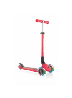 GLOBBER Primo Foldable Lights 3-Wheel Scooter (New Red)  - Image 1