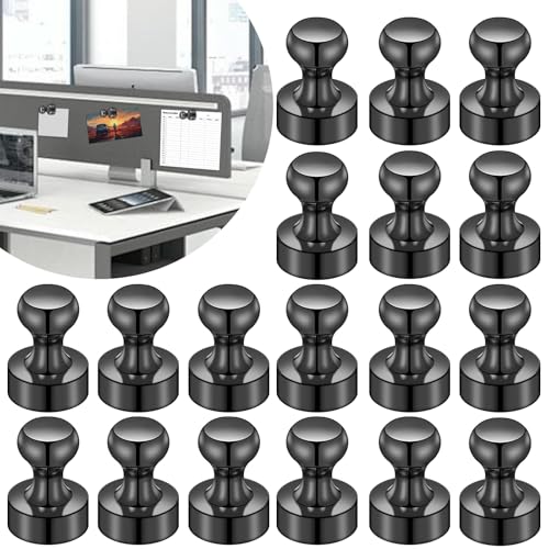 LOVIMAG Fridge Magnets 20Pcs Refrigerator Whiteboard Small Strong Magnet Classroom Kitchen Accessories Decorative Locker Set Decor Must Haves Office Calendar Refrigerador Magnetic Cute Crafts Black - Image 1