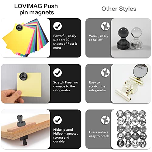 LOVIMAG Fridge Magnets 20Pcs Refrigerator Whiteboard Small Strong Magnet Classroom Kitchen Accessories Decorative Locker Set Decor Must Haves Office Calendar Refrigerador Magnetic Cute Crafts Black - Image 5