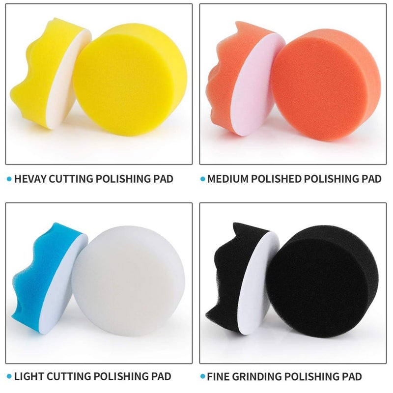 Car Foam Drill 3-Inch Buffing and 11 Polishing Pads Kit, Compound Automotive Polisher Car Wash Cleaning Tools, Sealing Glaze, Foam Pads of Drill Polisher Attachment - Image 5