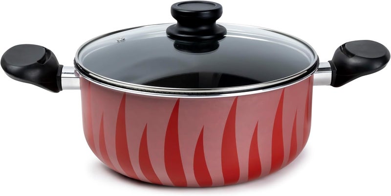 SENSTAN Flame Design Non-Stick Casserole with Lid and, Stew Pot Suitable for Gas, Electric, Induction, and Ceramic Stove Dutch Oven - 20cm - Image 1
