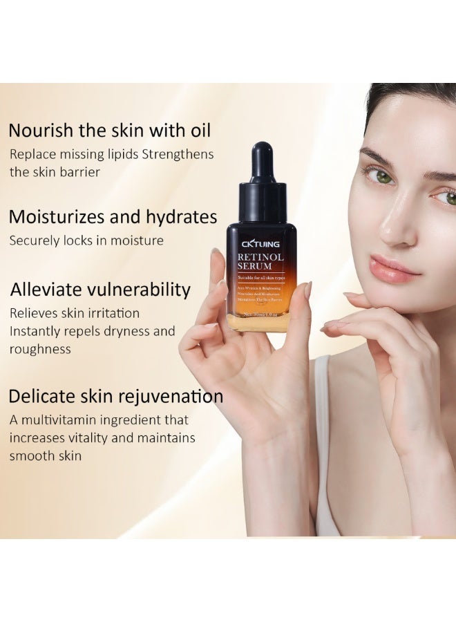 CKTUING Retinol Serum for Face – Anti-Aging Serum with Retinol, Hyaluronic Acid, and Vitamin E for a More Youthful Feel – Anti Aging Retinol Serum for Skin Repair, Fine Line & Wrinkles 1 fl oz - Image 5