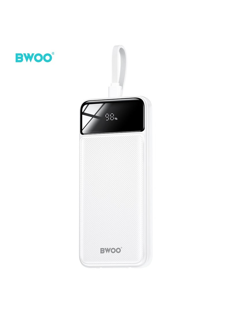 BWOO Pd 22.5W Three Ports For Fast Charging Power Bank 10000Mah White - Image 1