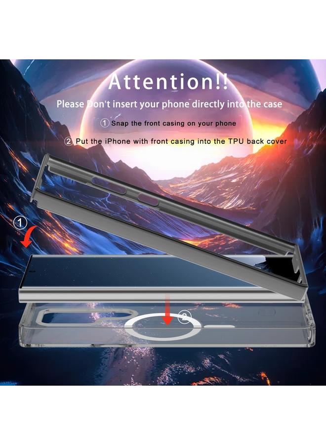 اس-توب جراب لهاتف Samsung Galaxy S24 Ultra 5G، جراب هاتف MagSafe مغناطيسي ملون من البولي كربونات + TPU - Image 3