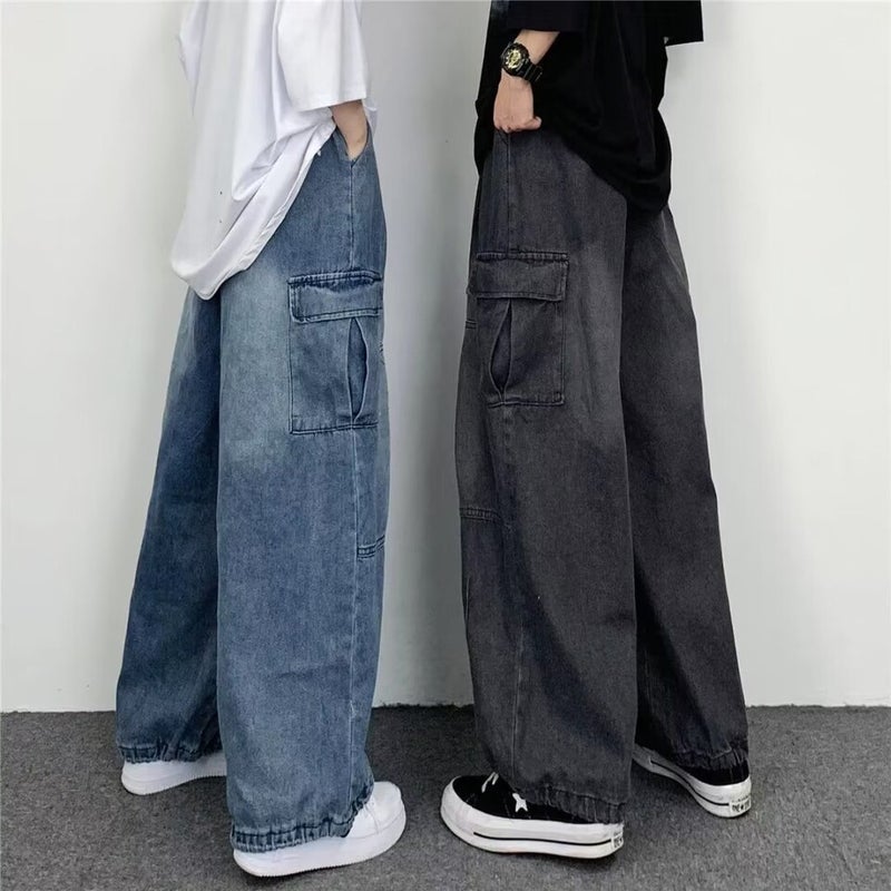 Unisex Classic Denim Jeans Loose Fit Daily Outdoor Wear - Image 2