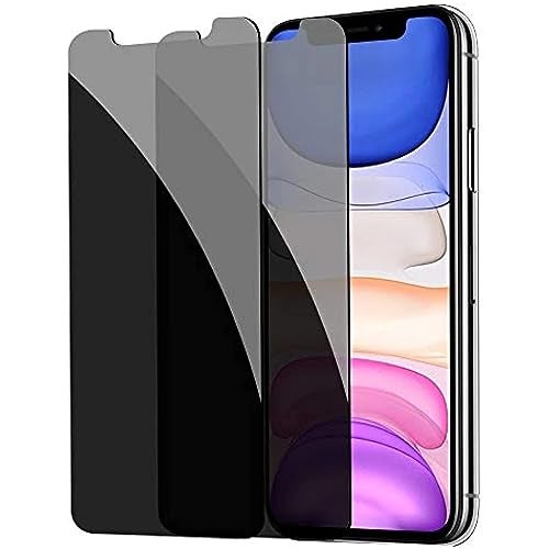 YMHML [2 Pack] Privacy Screen Protector for iPhone 11/XR, YMHML Tempered Glass Anti-Spy Bubble Free Case Friendly Easy Installation Film for iPhone 11/XR 6.1 Inch - Image 1