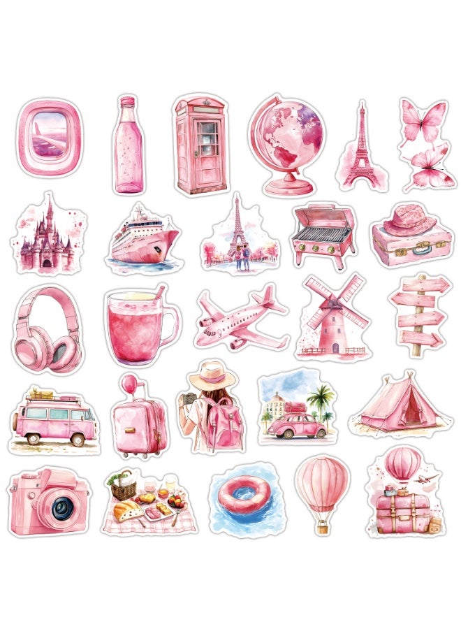 قوس قزح أورينبو 50 قطعة من الملصقات الوردية الجميلة للسفر وملصقات الكمبيوتر المحمول المقاومة للماء لزجاجة المياه ومجلات سجل القصاصات القديمة ولوازم المجلات والمخططات - Image 2