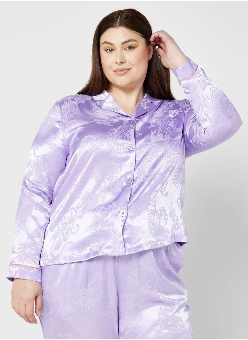 CHELSEA PEERS Printed Shirt & Pyjama Set