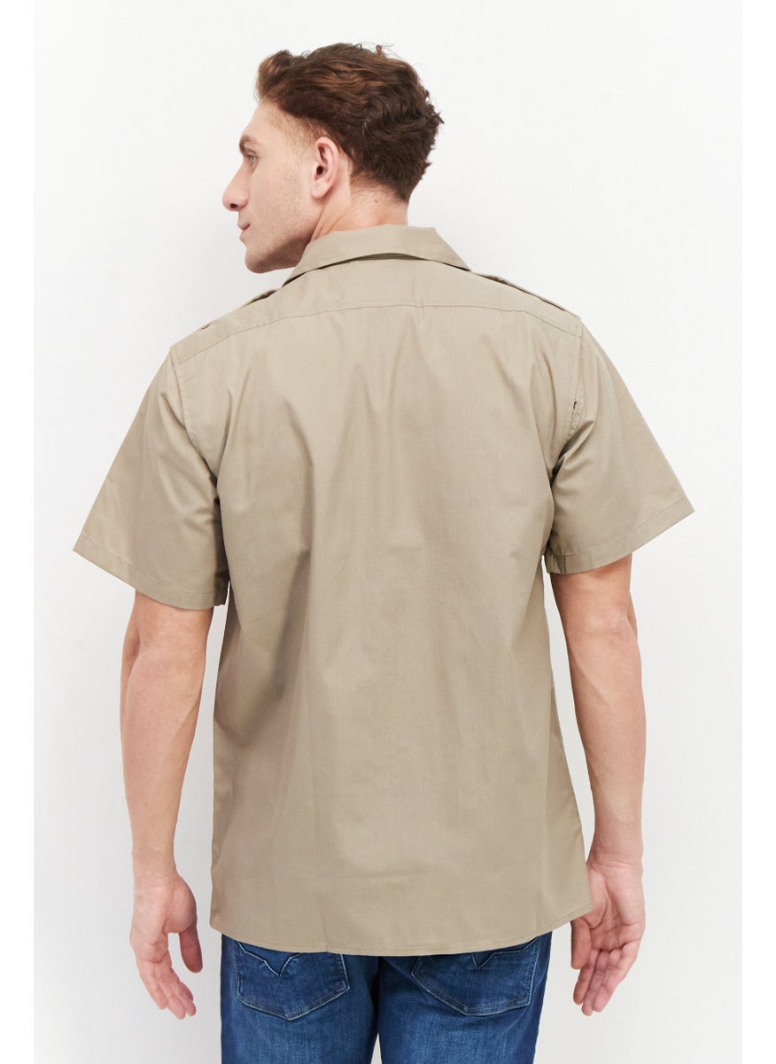 511 Tactical - Men Regular Fit Short Sleeves Line Duty Casual Shirt, Khaki - Image 1
