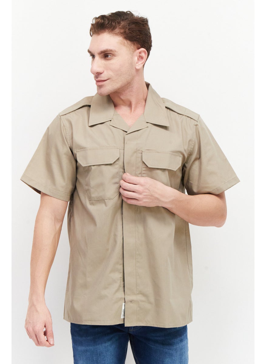 511 Tactical - Men Regular Fit Short Sleeves Line Duty Casual Shirt, Khaki - Image 1