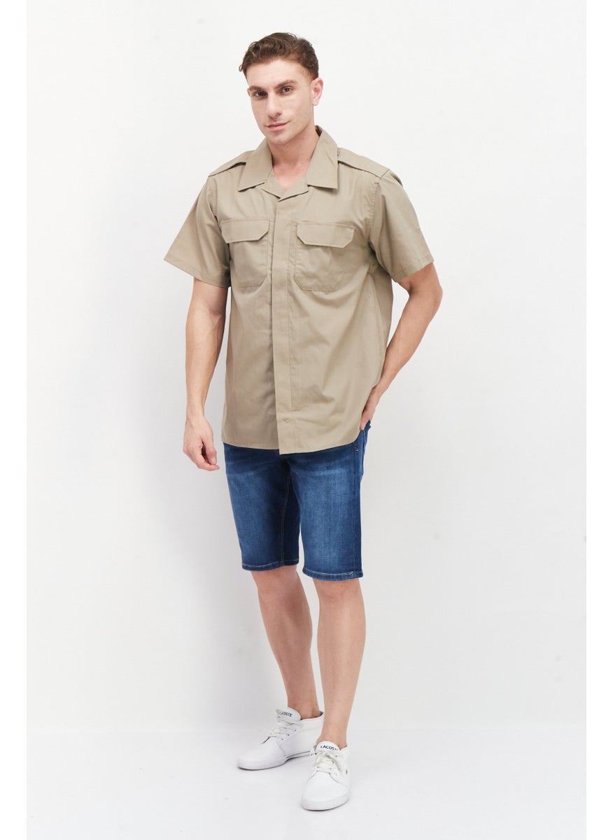 511 Tactical - Men Regular Fit Short Sleeves Line Duty Casual Shirt, Khaki - Image 1