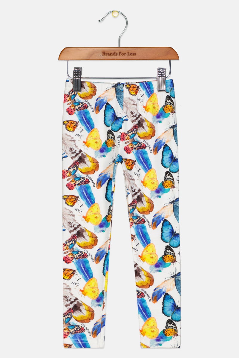 Choupette Toddlers Girl Graphic Print Pull On Leggings, Multicolor - Image 2