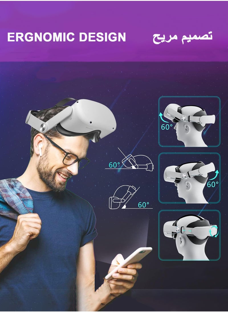 XnYao - Head Strap Compatible with Oculus Quest 2,Meta Quest 2 Accessories Adjustable Elite Strap Enhanced Support&Comfort&Reduce Pressure  Extend Playtime for Oculus - Image 1