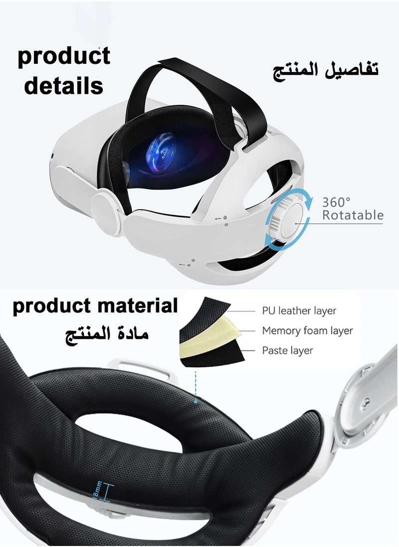 XnYao - Head Strap Compatible with Oculus Quest 2,Meta Quest 2 Accessories Adjustable Elite Strap Enhanced Support&Comfort&Reduce Pressure  Extend Playtime for Oculus - Image 1
