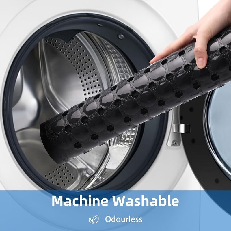 1 PC PVC Non Slip Bathtub Mat with Drain Holes Secure Grip Suction Cups Foldable Grey 15 75x39 37 Inch Machine Washable Shower Mat Safety Textured for Home Bathroom Accessories - Image 5