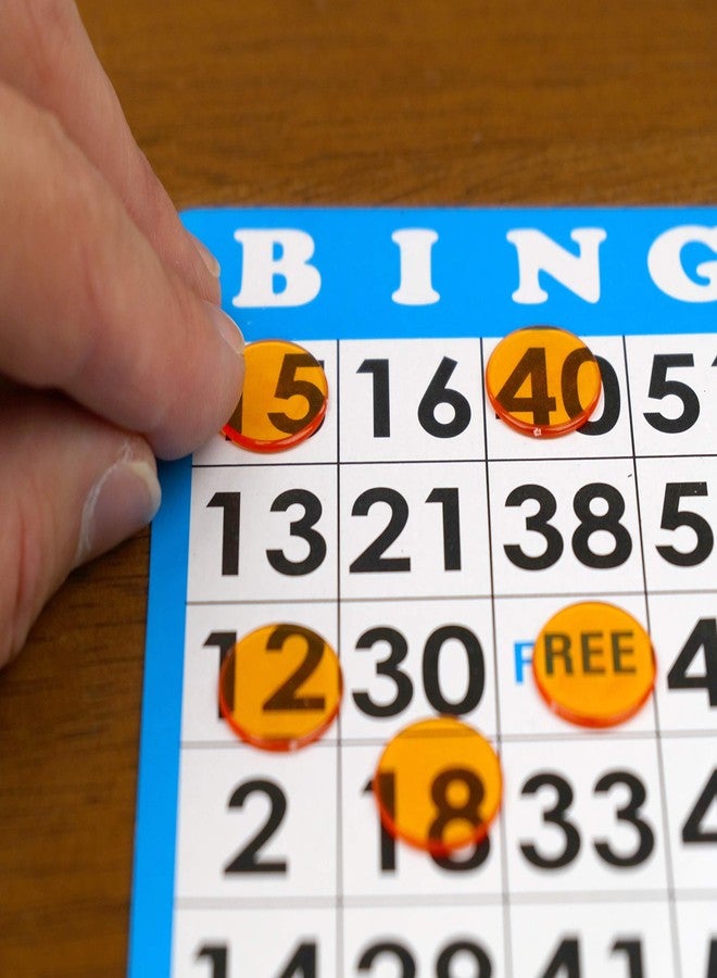 Regal Games Regal Bingo Plastic Bingo Chips 500 Pcs - Clear Transparent Counters Game Chips Set for Board Game - Fun Family Bingo Night - 3/4 Inch Yellow Color - Image 5
