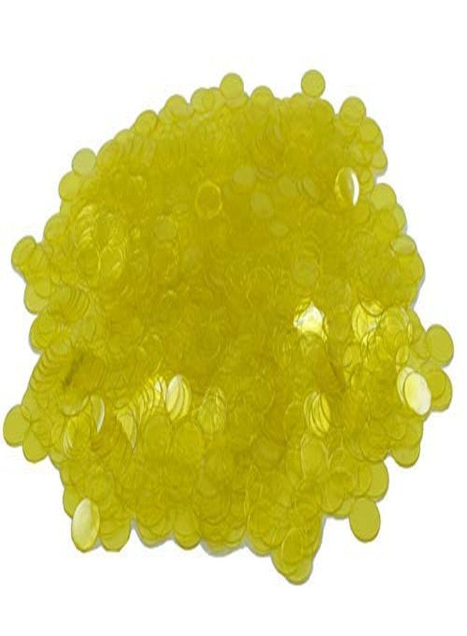 Regal Games Regal Bingo Plastic Bingo Chips 500 Pcs - Clear Transparent Counters Game Chips Set for Board Game - Fun Family Bingo Night - 3/4 Inch Yellow Color - Image 2