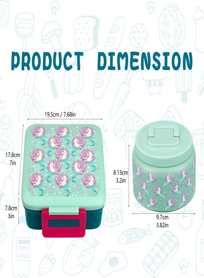 JXXM Bento Lunch Box with 8oz Soup thermo (Blue-Unicorn) - Image 2