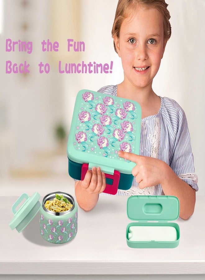 JXXM Bento Lunch Box with 8oz Soup thermo (Blue-Unicorn) - Image 4