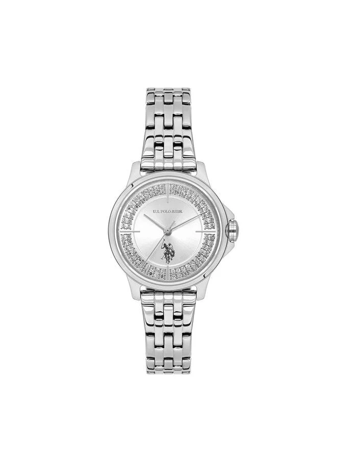 U.S. Polo Assn. Stile 30mm Women's Watch with Silver Dial & Stainless Steel Bracelet