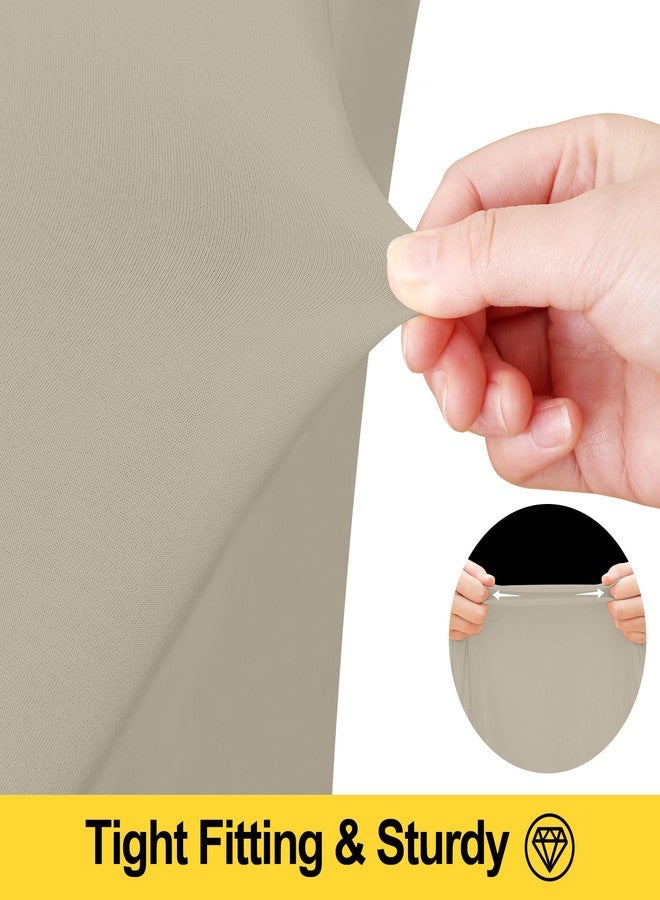 Smiry Spandex Tablecloth, Elastic Fitted Stretch Tablecloth for 6FT Rectangle Tables, Waterproof Washable Table Cover Skirt for Outdoor, Wedding, Banquet & Parties (Taupe, 72Lx30Wx30H Inch) - Image 3