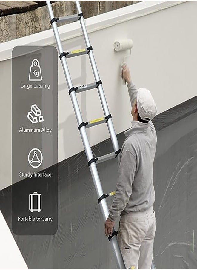 Portable Multi-Use Extension Telescopic Ladder Silver 3.8meter