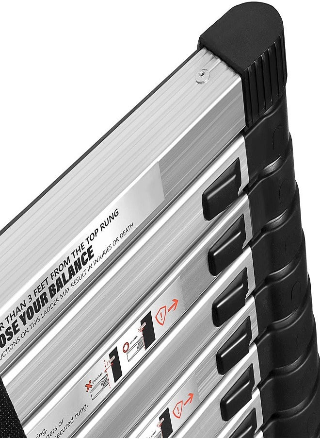Portable Multi-Use Extension Telescopic Ladder Silver 3.8meter