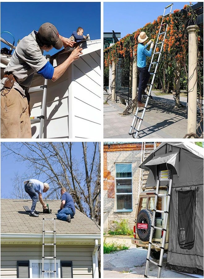 Portable Multi-Use Extension Telescopic Ladder Silver 3.8meter